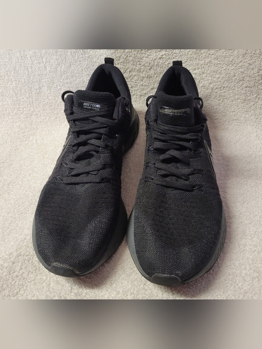 Nike React Infinity Run Flyknit 2 Triple Black CT2357-003 Men's size 14 Sneakers